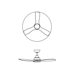 LED-ventilator Olas, Ø 132 cm, brun/sort, støjsvag^Philips