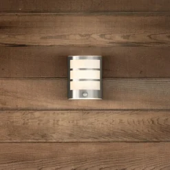 Python udendørs LED-væglampe med sensor, stål^Philips New