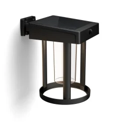 solcelle-væglampe Camill, sort/klar, Ø 14 cm^Philips Outlet