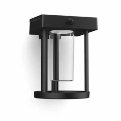 solcelle-væglampe Camill, sort/klar, Ø 14 cm^Philips Outlet
