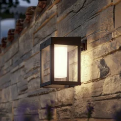 solcelle-væglampe Camill sort/hvid 14 x 14 cm^Philips Best