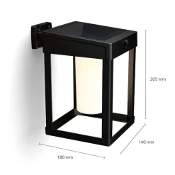 solcelle-væglampe Camill sort/hvid 14 x 14 cm^Philips Best