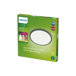 Philips SuperSlim LED IP54 Ø 25 cm 2.700 K sort