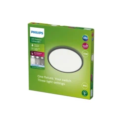 Philips SuperSlim LED IP54 Ø 25cm 4.000K sort