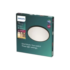 SuperSlim LED-loftlampe, IP44, Ø 29,5 cm, sort^Philips Sale