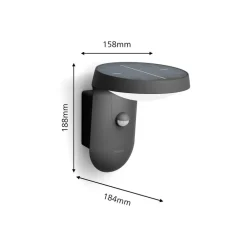 Tyla A-Label væglampe, solcelle, sensor^Philips Outlet