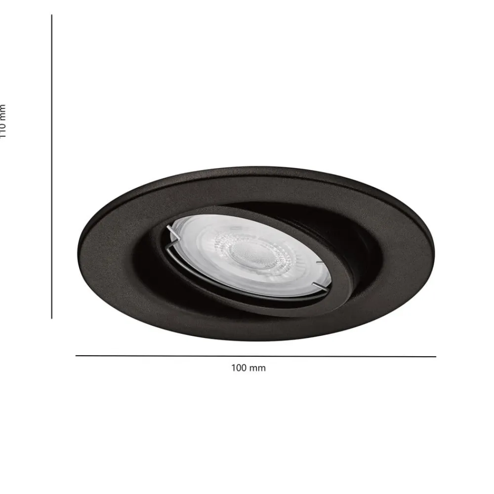 udendørs indbygningslampe Fresco, sort, stål, GU10^Philips