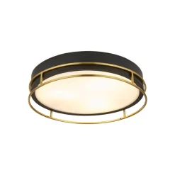 Searchlight Loftlamper>Phoenix loftslampe, Ø 40 cm, sort/messing, IP44