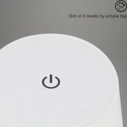 Briloner Piha LED-bordlampe med genopladeligt batteri, hvid