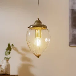 Searchlight Pineapple pendellampe, antik messing