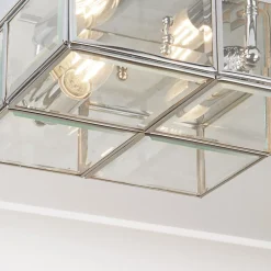 Searchlight Loftlamper>Pisa loftlampe, glasskærm, krom