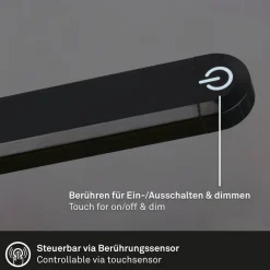 Briloner Pivaz LED-gulvlampe justerbar berøringsdæmper sort