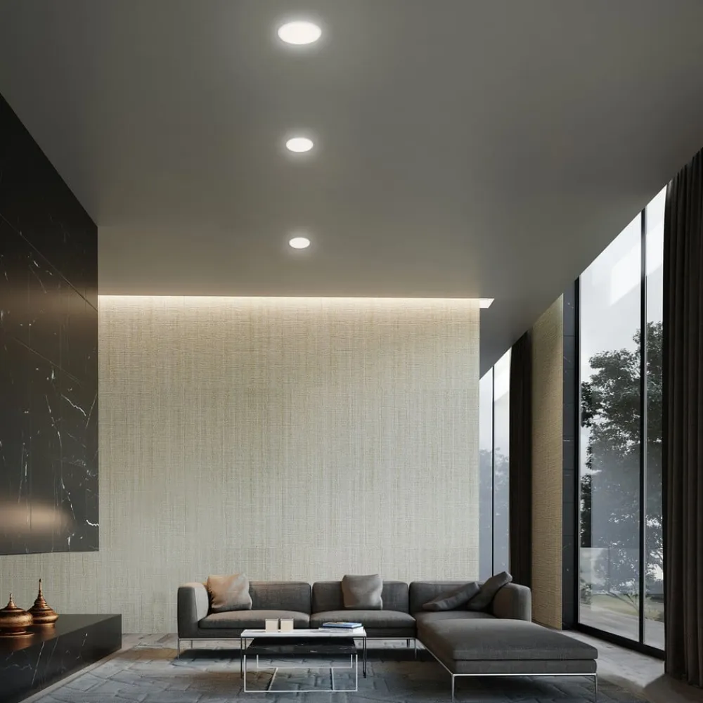 Briloner Loftlamper|Indbygningsspots>Plat LED-indbygningsspot, hvid, Ø 10 cm, 4.000K