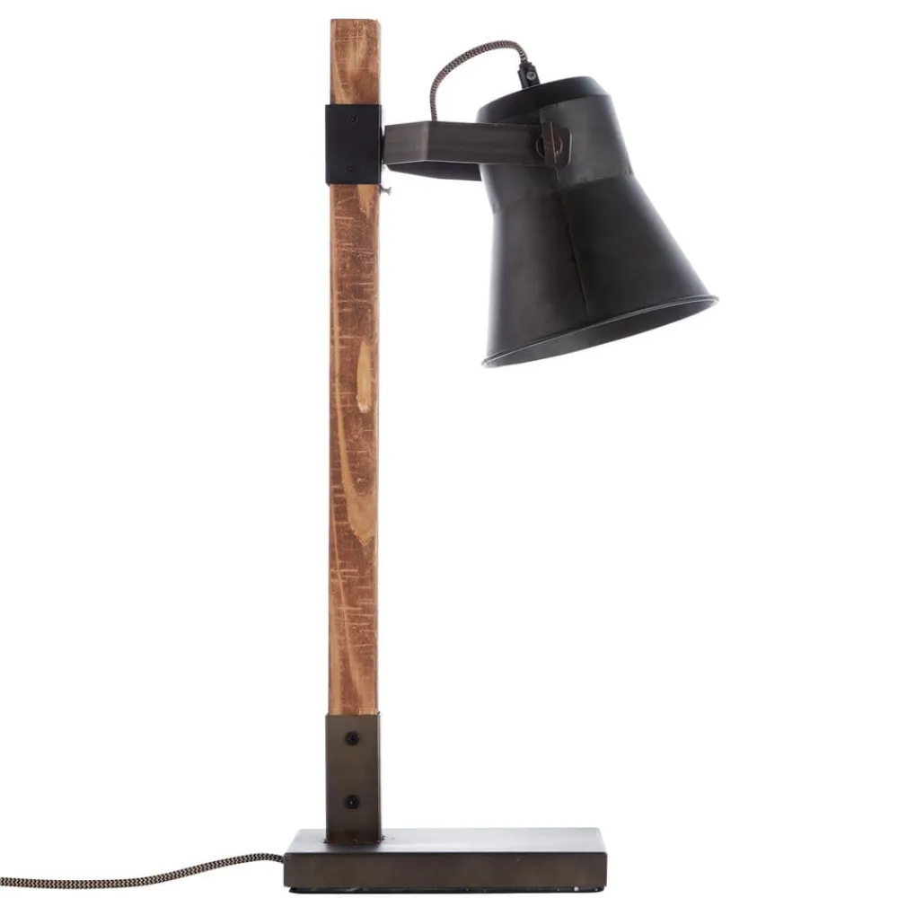 Brilliant Plow bordlampe, sort/mørkt træ