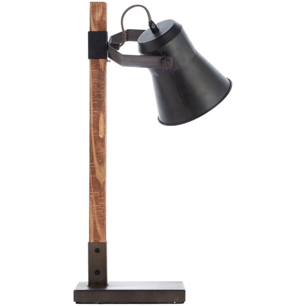 Brilliant Plow bordlampe, sort/mørkt træ