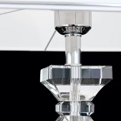 ORION Pokal bordlampe med krystal, krom/hvid