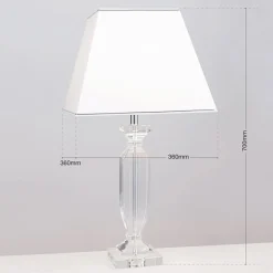 ORION Pokal bordlampe med krystal, krom/hvid