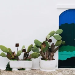 Zafferano Udendørs Spot>Poldina LED-lampe med jordspyd, batteri, corten