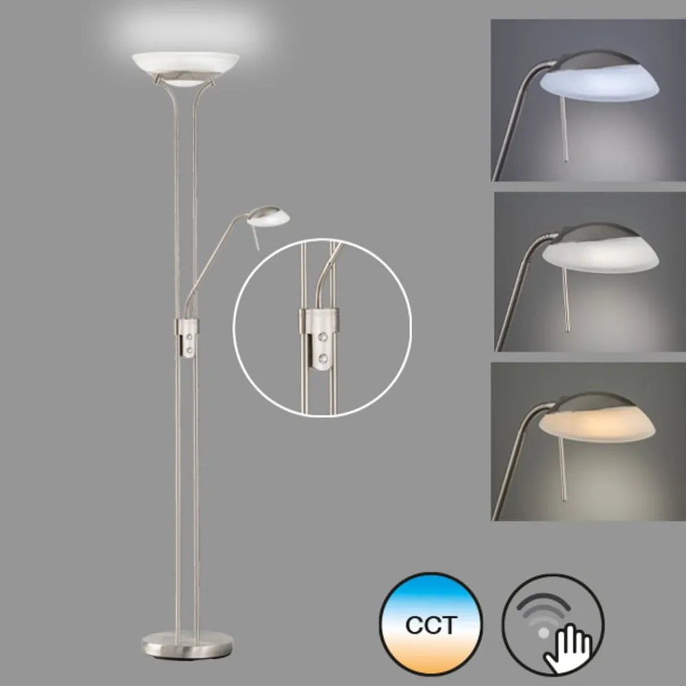 Pool LED-gulvlampe med læsearm, CCT-funktion^FISCHER & HONSEL