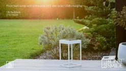 Konstsmide Portofino LED-solcellelygte, væg/bord, hvid