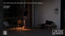 Portofino LED-solcellelygte, væg/bord, sort^Konstsmide New