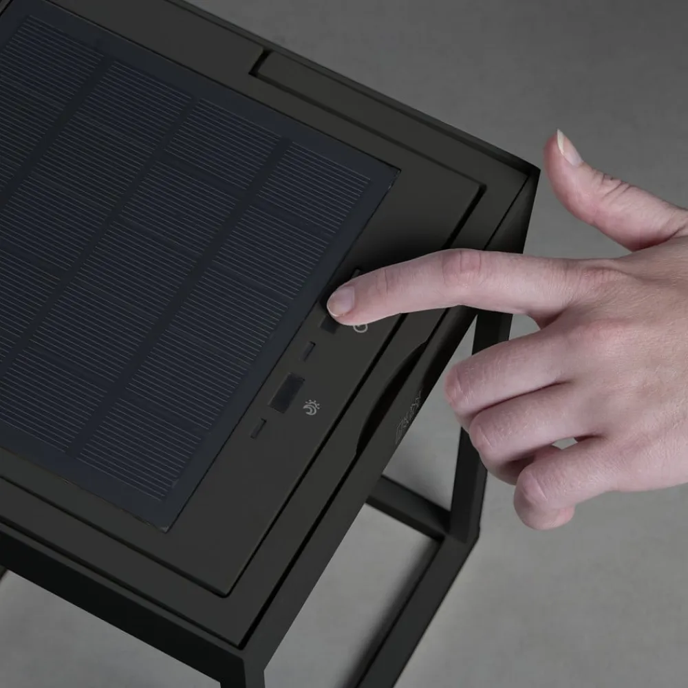 Portofino LED-solcellelygte, væg/bord, sort^Konstsmide New