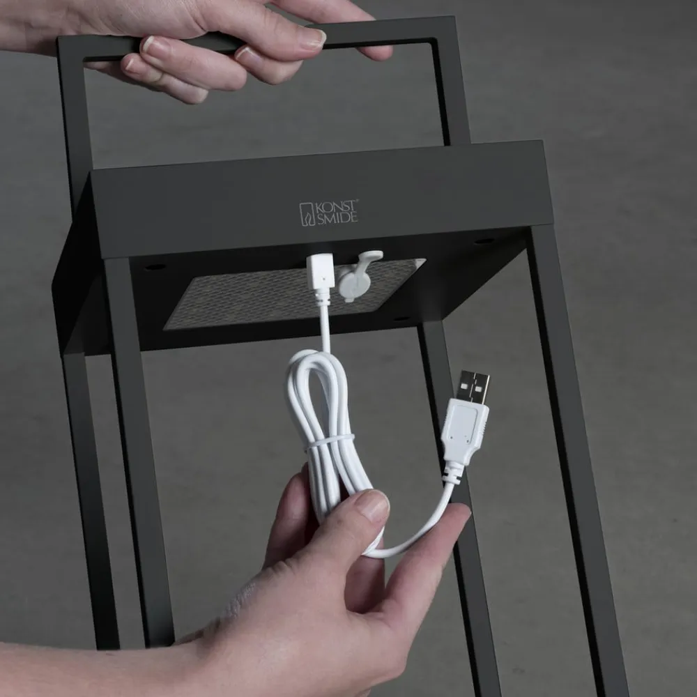 Portofino LED-solcellelygte, væg/bord, sort^Konstsmide New