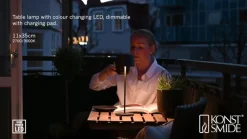 Konstsmide Positano LED-bordlampe til udendørs brug, sort