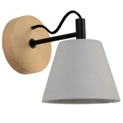 Possio - Væglampe med betonskærm og træ^Lucide Sale