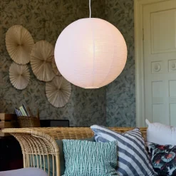 PR Home Pendellamper>Haru hængelampe, papir, hvid, Ø 50 cm, globus