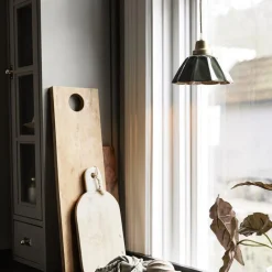 Hængelampe Ester, grøn, Ø 17 cm, jern, stik^PR Home Best