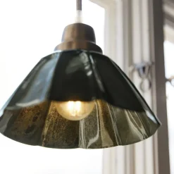 Hængelampe Ester, grøn, Ø 17 cm, jern, stik^PR Home Best