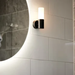 PR Home væglampe til badeværelset Beta, sort, IP44