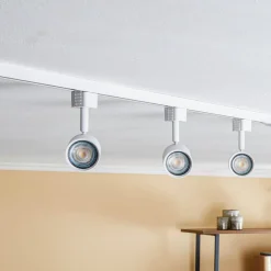 PRIOS 1 lyskilde skinnesystem Jorell, hvid, 3 lyskilder, GU10