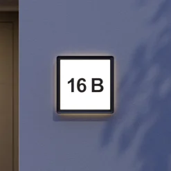 Darui udendørs LED-væglampe med husnummersæt^PRIOS