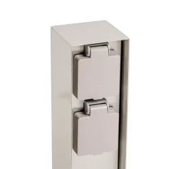 PRIOS Foranda energisøjle, 2 stikkontakter i stål