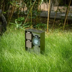 PRIOS Stikkontaktsøjler>Foranda strømsøjle 2-timers timer i stål 23 cm