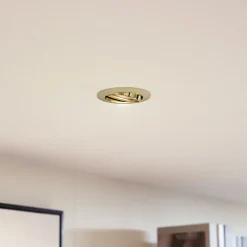 forsænket loftlampe Fibur, guld, aluminium, Ø 8,2 cm^PRIOS Clearance