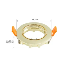 forsænket loftlampe Fibur, guld, aluminium, Ø 8,2 cm^PRIOS Clearance