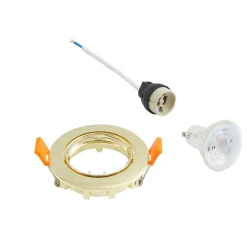 forsænket loftlampe Fibur, guld, aluminium, Ø 8,2 cm^PRIOS Clearance