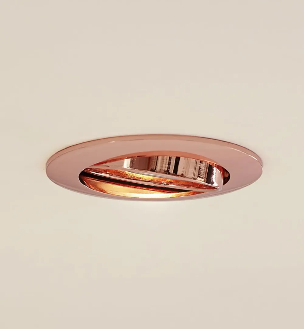 PRIOS Gang|Loftlamper>forsænket loftlampe Fibur, kobber, aluminium, Ø 8,2 cm