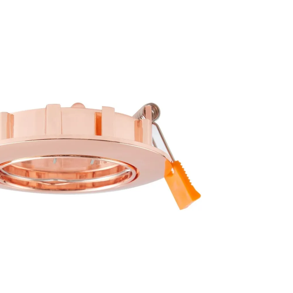 PRIOS Gang|Loftlamper>forsænket loftlampe Fibur, kobber, aluminium, Ø 8,2 cm