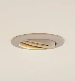 PRIOS Gang|Loftlamper>forsænket loftlampe Fibur, beige, aluminium, Ø 8,2 cm