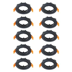 PRIOS Loftlamper|Loftlamper>forsænket loftlampe Fibur, sort, zink, Ø8,2cm, 10stk