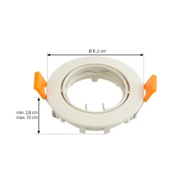 PRIOS indbygget loftspot Fibur med LED-modul, beige, sæt med 10 stk