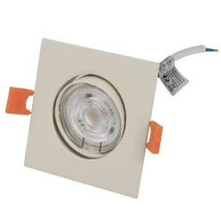 PRIOS indbygningslampe Fibur, beige, 9 cm, GU10