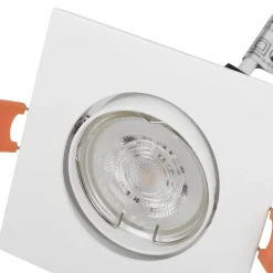 PRIOS indbygningslampe Fibur, hvid, 9 cm, GU10