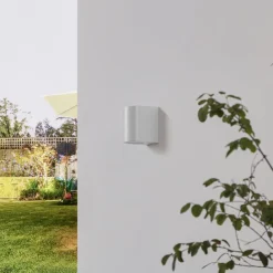 PRIOS Væglamper>Irfan udendørs væglampe rund hvid 10 cm