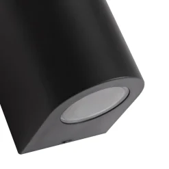 Irfan udendørs væglampe, rund, sort, 10 cm^PRIOS Online