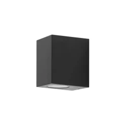 PRIOS Irfan udendørs væglampe, kantet, sort 10 cm